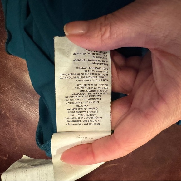 Joseph Ribkoff Teal Asymmetric Tunic Top Roll Tab Sleeves - Picture 7 of 7